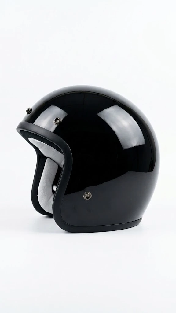 Retro Classic - Glossy Black - Motorcycle helmet - Rp 400.000